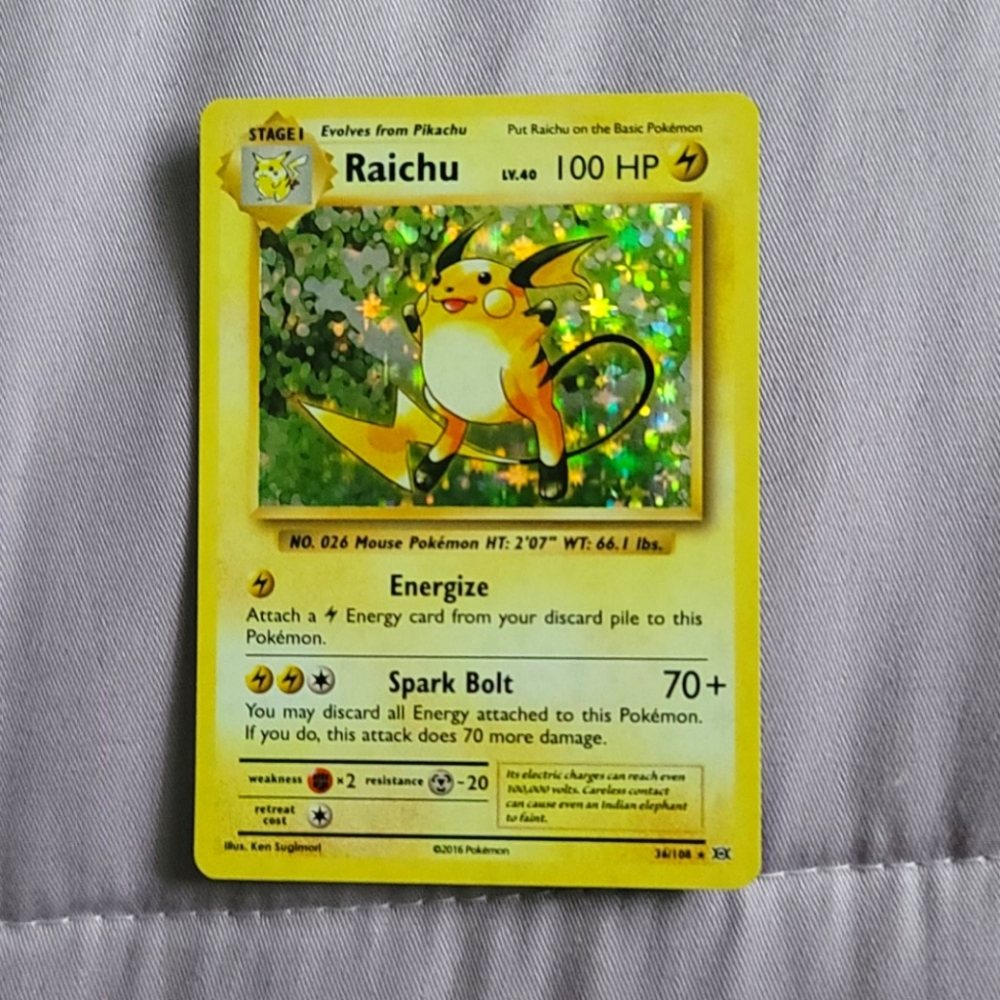 Ultra rare Raichu holo. 36/108 xy